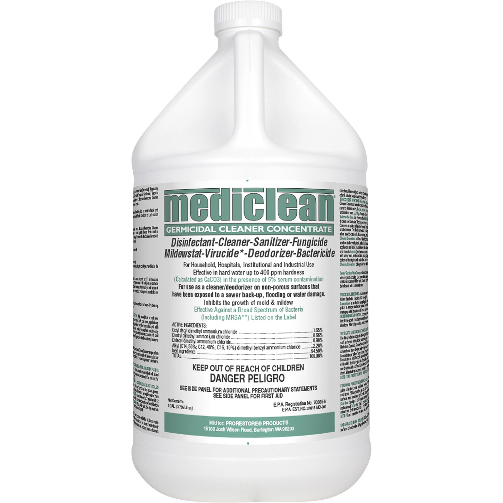 Mediclean Germicidal Cleaner Concentrate — 1-Gallon Bottle, Model# 221592909